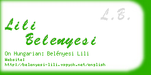 lili belenyesi business card
